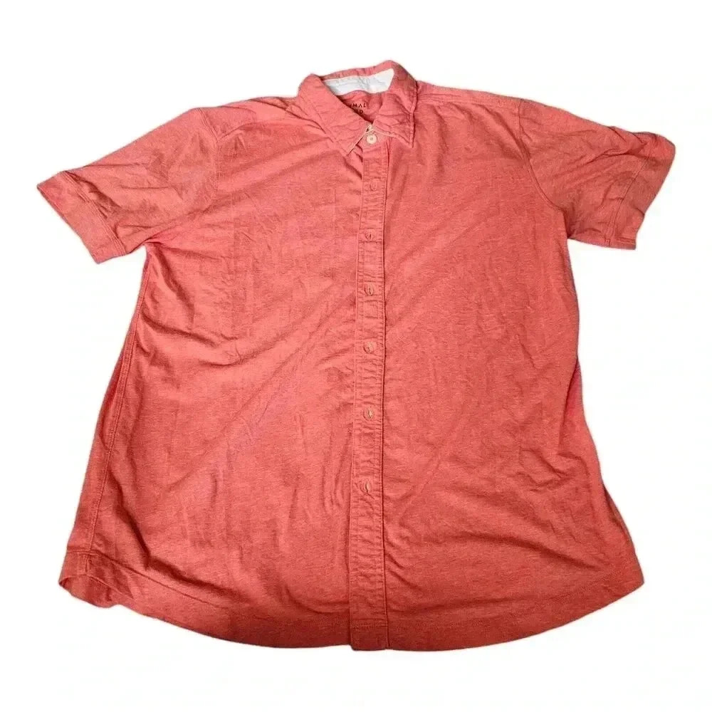 The Normal Brand Buttom Up Polo Size XL ACTIVE Puremeso Salmon